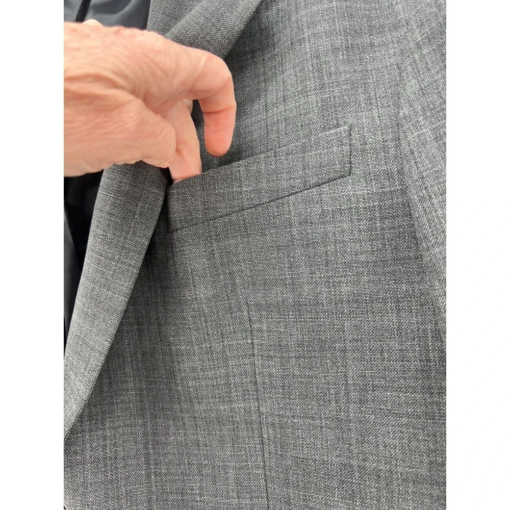 Zara Blazer Jacket Sport Coat Mens Sz 42 Grey Regular Fit Suit NWT